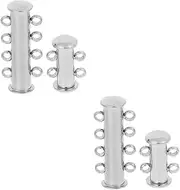 LALAFINA Necklace Detangler Clasp 4 Pcs Necklace Clasp Necklace Connecting Clasp Pearls Necklaces for Women Necklace Extender Necklace Detangler Connector Necklace Closures Necklace Hook Stainless Steel Silver