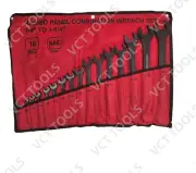 VCT 16Pc Raised Panel Combination Wrench Set 12-Point SAE Set 1/4" To 1-1/4"
