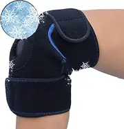 Knee Ice Pack Wrap, Reusable Hot & Cold Therapy Gel Pack – Adjustable Compression Support for Injuries, Knee Pain, Knee Surgery, Arthritis, Meniscus Tear and ACL