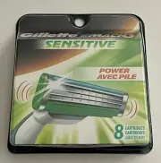 Gillette Mach 3 Sensitive Power Razor Blades 8 Cartridges
