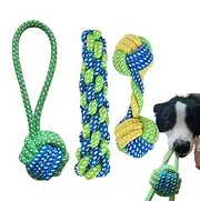 Puppy Rope Toy | 3 Pack Puppy Tug of War Rope,Bite-Resistant Aggressive Chewers Toys, Pup Grinding Accessories for Teeth Training Grinding
