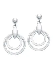 [Amor] Geometric Drop Earrings In Silver