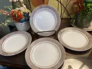 4 Corelle Vitrelle Luncheon Salad Plates Pewter pattern. 3 Sets Available. New