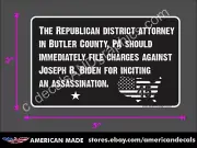 TRUMP STICKER 2024 BIDEN INCITING DECAL WINDOW BUMPER