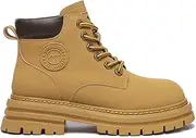 [Tarramarra] Women Fashion Leather Lining Upper Lace Up Nonslip Boots