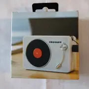 Bluetooth Speaker Portable Mini Turntable Crosley Record Player Streaming White