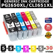 30x PGI650 CLI651 Generic Ink Cartridge For Canon MG6360 MG7160 MG7560 iP8760