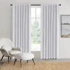 Sherwood Home 100% Blockout Concealed Tab Top Curtain Pair White 135x223cm