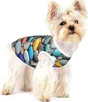 Beach Colored Pebbles print Tshirts for Small Dogs Dog's Fashion Shirt Breathable Sleeveless Shirts for Small Dogs