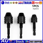 1/4" Keyless Chuck Conversion Hex Shank Adapter Drill Bit Quick Change Driver