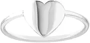 [JewelryWeb] 14ct White Gold Cut Out Love Heart Wire Ring Jewelry for Women - Ring Size Options Range: L to P