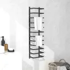 vidaXL Towel Rack Black 24x12x96 cm Steel HEE