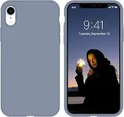 ZVastt Compatible with iPhone XR Case 6.1" Liquid Silicone Gel Rubber Slim Soft Anti-Scratch Durable Microfiber Lining Full Body Shockproof Protective Phone Cover, Lavendar Grey