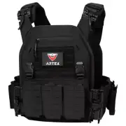 Quick-Release Tactical Vest with Molle a€" Ranger Green Plate Carrier (Black)