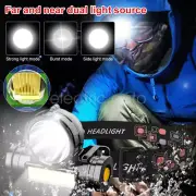 COB LED Headlamp USB Rechargeable Headlight Torch Work Light Bar Head Band Lamps