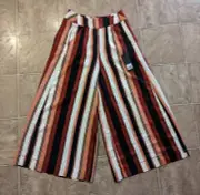 New One Teaspoon sz S Bronze Hustler Wide Leg Crop Pants trouser stripes 1t