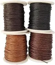 4 Rolls 1mm Waxed Cotton Cord Thread DIY Jewelry Making Beads Supplies - 1#, as described