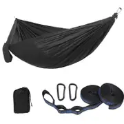 Nevenka Camping Portable Hammocks with 2 Tree Straps for Travel Beach Backyard-Black