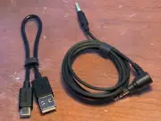 Genuine SONY 4ft AUX Audio Cable & USB-C Cord with OEM Real Gold Plated Tips -BK