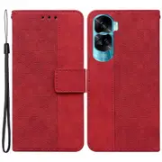 Flip Leather Wallet Case For Honor 90 Lite 5g/x50i 5g, Geometry Imprinted Stand Phone Cover