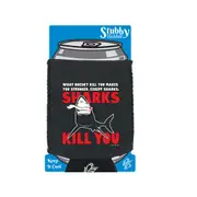 Animal Ow Sharks Kill You - Funny Novelty Stubby Holder With Base