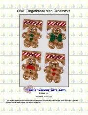 Gingerbread Men Christmas Ornaments-Plastic Canvas Pattern or Kit