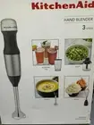 NIB KitchenAid 3-Speed Immersion Hand Blender Contour Silver w/attachments