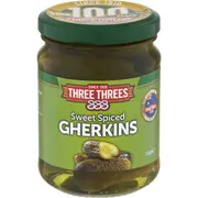 Three Threes Gherkins Sweet Spiced 260g