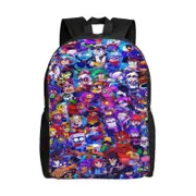v56 Brawl Colorful cartoon fighters Stars Backpack for Students, Lightweight and Durable Rucksack, Waterproof Book Bag with Adjustable Shoulder Strap