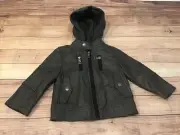 Urban Republic Boys Faux Leather Jacket Hoodie Full Zip Size 18M