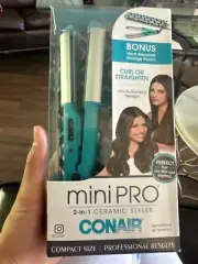 Connair mini pro 2 in 1 ceramic styler curler and straightener