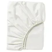 NATTJASMIN fitted sheet, white, King