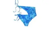 NWT Beach Bunny Chanel Wrap Blue Tie Dye Swimsuit Bikini Bottom Skimpy M