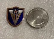 US Army Air Corps 4th Air Force WWll Crest Enamel Hat Lapel Pin Pock28