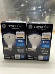 GE 65W Color Select BR30 LED Indoor Floodlight Bulb Warm White or Reveal 2-PACK