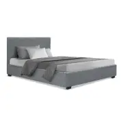 Bed Frame King Single Size Gas Lift Grey NINO
