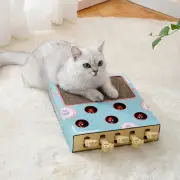 Pet Cat Exercise Toy Whack Mole Mouse Interactive Game Puzzle Box 5-hole Wooden