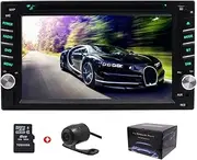 6.2 Inch Universal Double 2 Din in Dash Car CD DVD Player GPS Navigation Stereo Radio Receiver Multi-Touch Screen Audio Head Unit BT USB + Free MAP Card + Reverse Camera