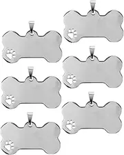 Shaped Id Tags for Dogs 6pcs Pet Identification Tags Engraving Space Sturdy Stainless Steel Dog Tag for Safety