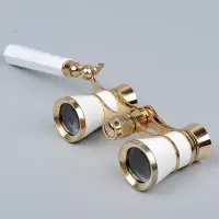 在飛比找Yahoo!奇摩拍賣優惠-批發 批發 現貨3X25高清金屬手柄鍍金觀劇鏡雙筒禮品望遠鏡