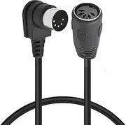 MIDI Din Extension Cable, 5-Pin DIN 90 Degree Angle Male to Female Socket Audio Adapter for Keyboard Synthesizer, Organ, Electric Piano, Guitar (50 cm/1.6 FT)