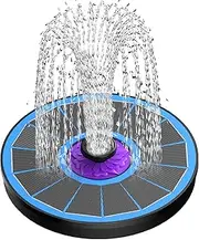SZMP Solar Fountain 3.5W Bird Bath Fountains with Flower Upgraded Glass Panel, Solar Powered Water Fountain with 7 Nozzle & 4 Fixer, Solar Fountain Pump for Bird Bath, Garden, Pond, Pool (Blue)