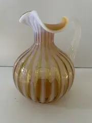 Fenton autumn gold opalescent cased glass pitcher 32oz