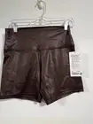 Lululemon Align High Rise Rib Shorts 6” Shine Radiant Foil French Press Size 10