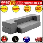 Giselle Bedding Portable Sofa Bed Folding Mattress Lounger Chair Ottoman Grey