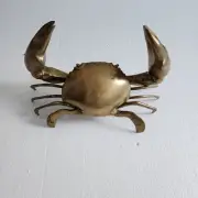 Amazing BIG MUD CRAB 36 cm wide aged solid heavy brass statue hollow 15" B