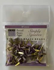 MONOCHROMATIC VELVET Square Matte Finished Metal Brads(48pc) Bazzill•Split-Pin•