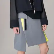 PACO RABANNE Rock - asymmetrisch - grau/neongelb - Pre-Fall 2016 - FR 40 - NEU