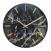 Leni 30cm Black Marble Look Wall Clock