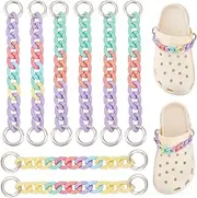 [PH PandaHall] 8pcs 3 Styles Acrylic Shoes Chains, Shoes Charms Linking Ring Shoe Chains Colorful Chain Short Decorative Chain Candy Color Chain for DIY Clog Sandals Shoes Slippers Party Favors Purse,